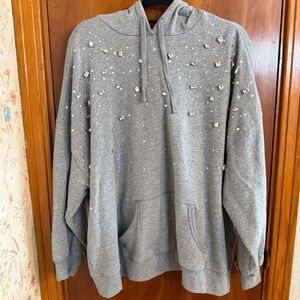 Torrid Gray Hoodie with Rhinestone Accents Size 1